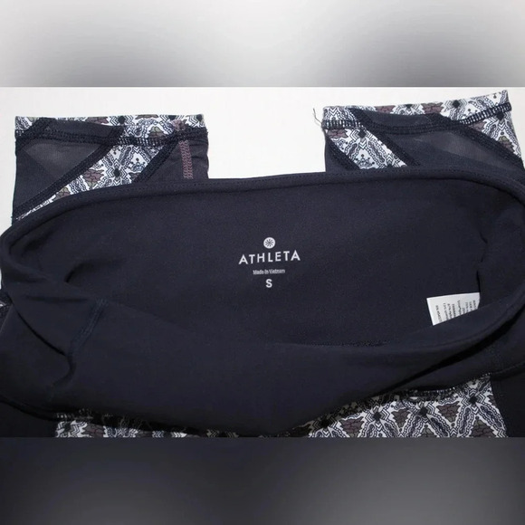 Women’s Athleta Mantra Mosaic Mesh Cropped High Rise Activewear Leggings Small - Picture 4 of 13